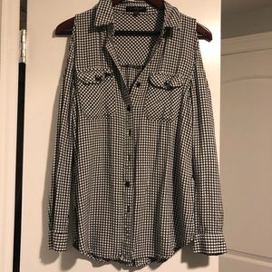 Checkered man tailored shirt.